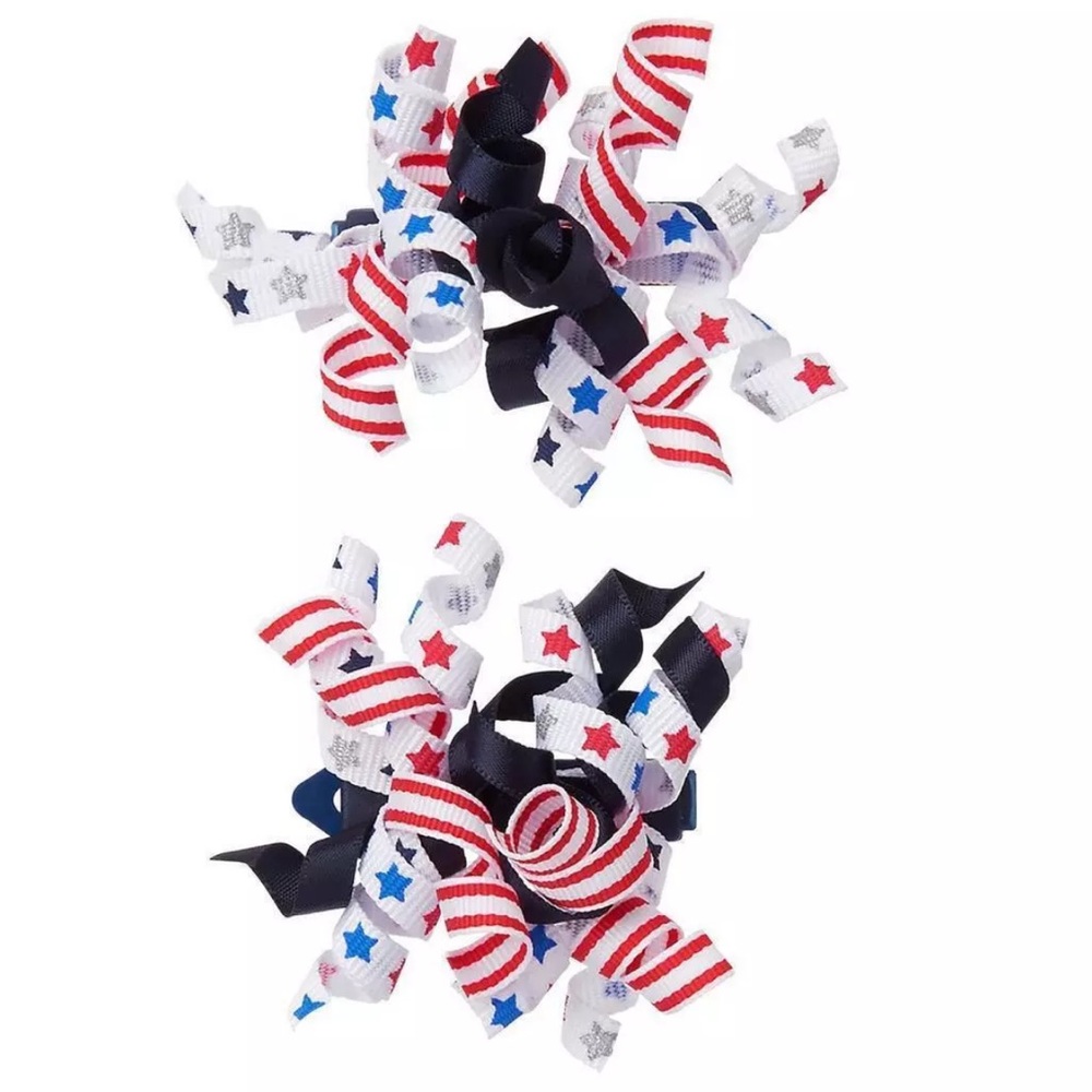 🇺🇸Gymboree Red, White & Cute Patriotic Curly Clips🇺🇸
